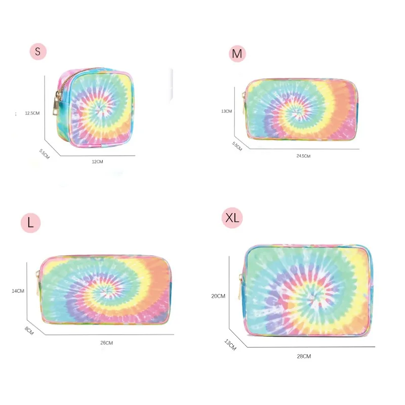 Tie-dye Cosmetic Pouch Bag Nylon Zipper Travel Portable Toiletry Makeup Bag Storage Bags Waterproof