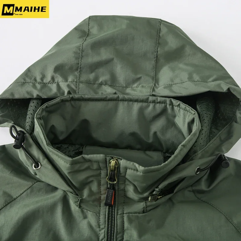 Camping Hiking Jacket Men Spring Autumn Outdoor Sports Breathable Coats Climbing Trekking Windbreaker Travel Waterproof Jacket