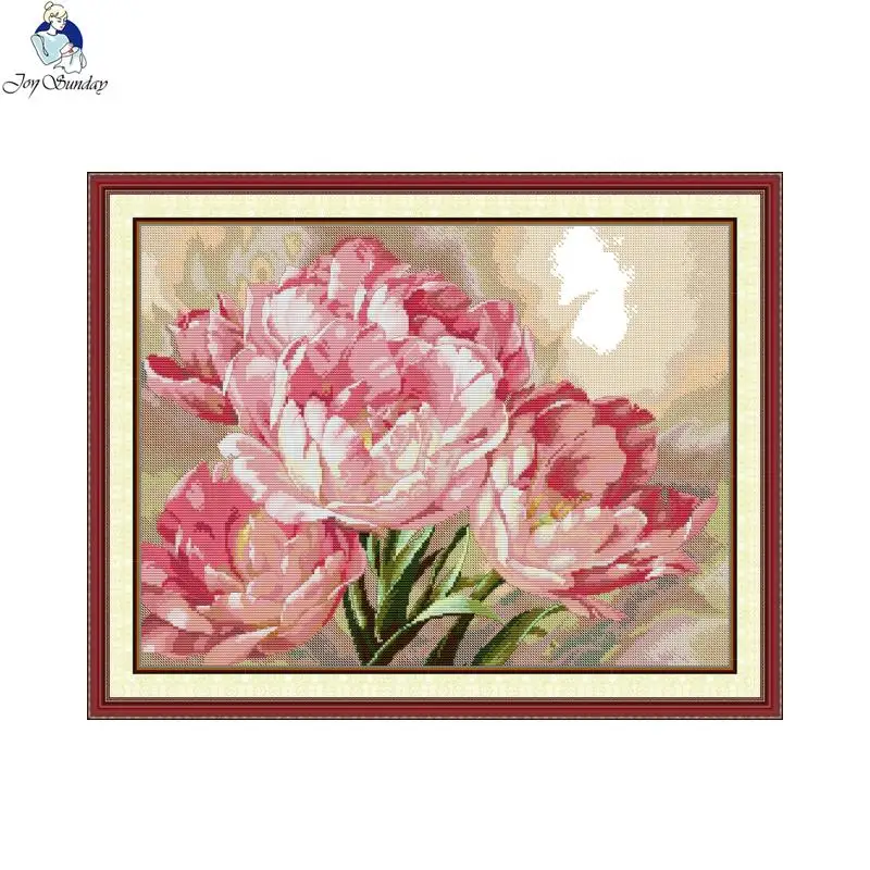 Joy Sunday Cross Stitch Kit DIY Handmade Malus Spectabilis Flower Pattern Embroidery Living Room Display Home Decoratin Gifts