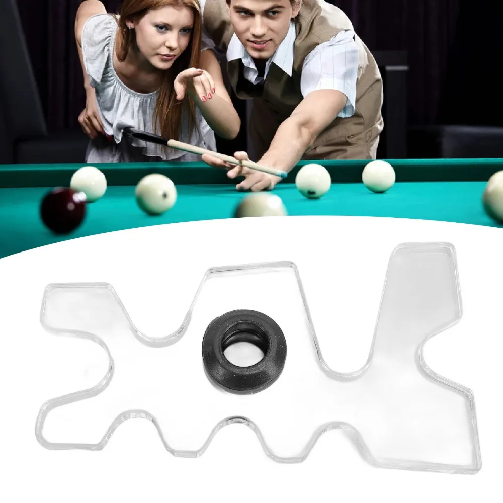 Transparent Acrylic Pool Billiard Cue Bridge Head Rubber Plug-in Billiard Cue Bridge Head Easy to Use Pool Stick Holder