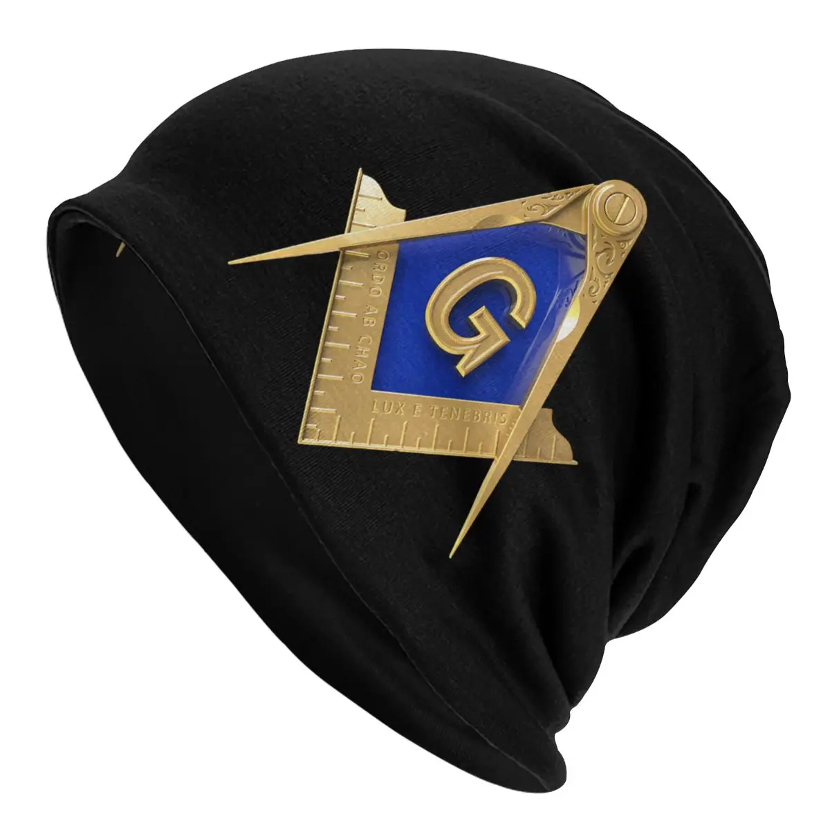 Ontwerp Vrijmetselaar Goud Vierkant Kompas Unisex Motorkap Dunne Winddichte Hoeden Skullies Hoed Ademende Caps