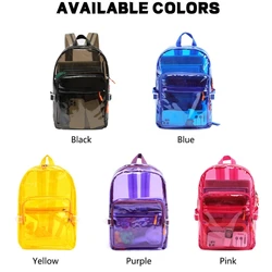 Clear PVC Large Capacity Laptop Backpack Student Girl Casual Solid Candy Color School Bookbag Women Men Travel Rucksack Daypack