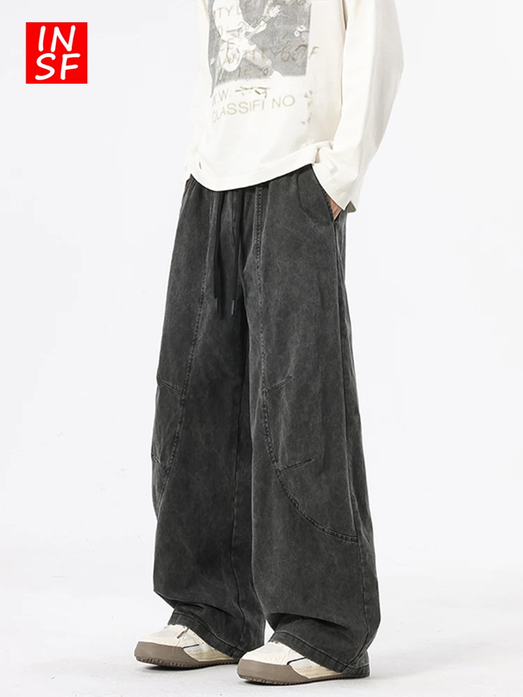 

Мужские повседневные брюки American Sle из чистого хлопка, модные, свободного кроя, весенняя новинка, для подростков, в стиле High Street