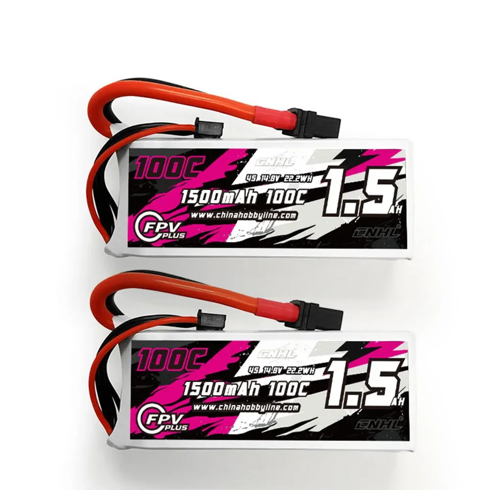 

2PCS 4S 14.8V Lipo Battery 1500mAh G+Plus 100C with XT60 Plug For RC FPV Helicopter Airplane Quadcopter UAV Drone Hobby