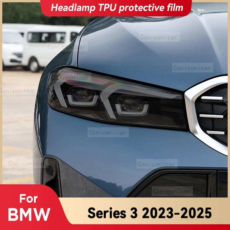 

For BMW SERIES 3 2023-2025 Car Headlight TPU Protective Film Front Light Tint Change Color Cover Sticker Accessories