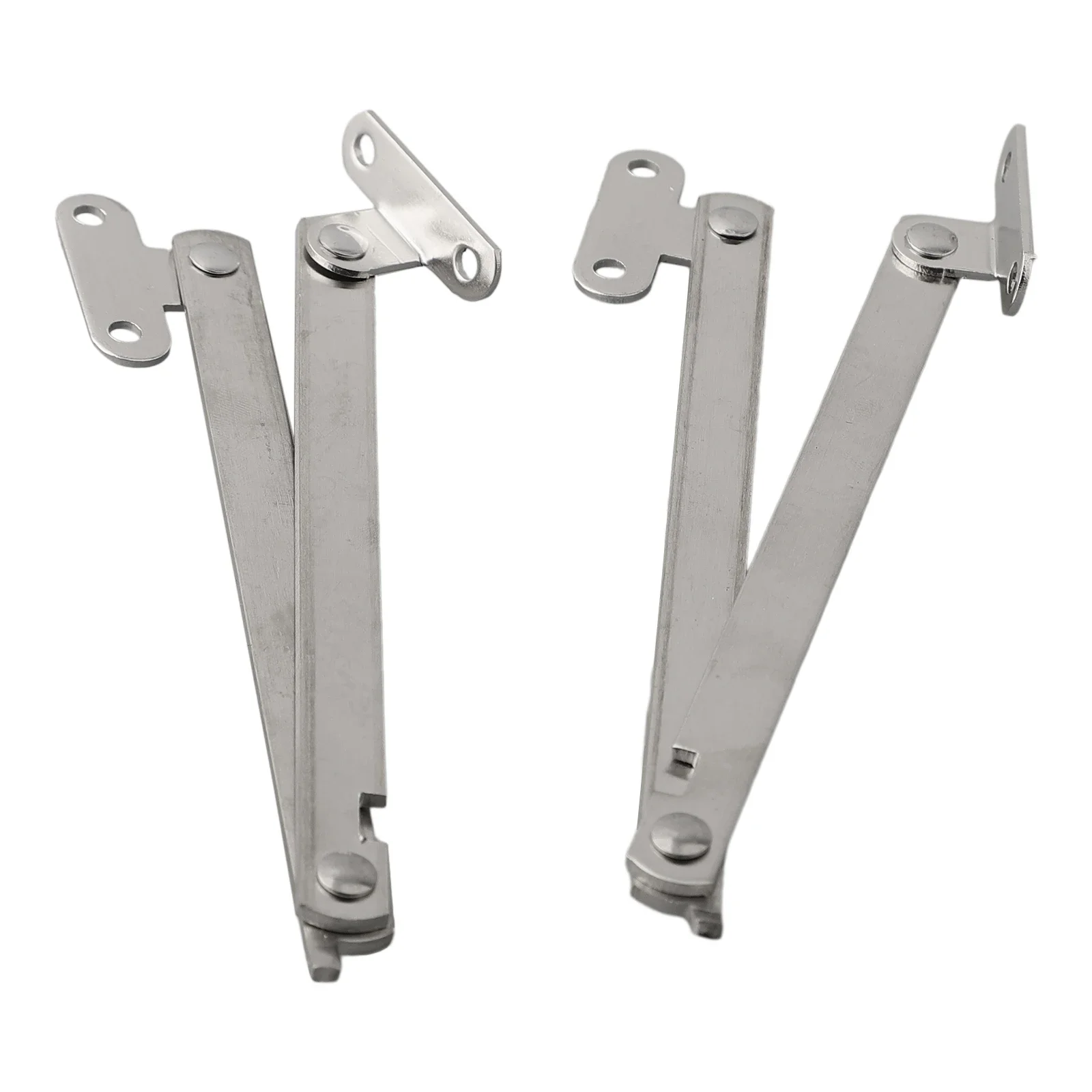 2pcs  Stainless Steel Hinges Furniture Cabinet Door Support Hinges   Folding 180 Degree Two-fold Strut Cabinet Door Support