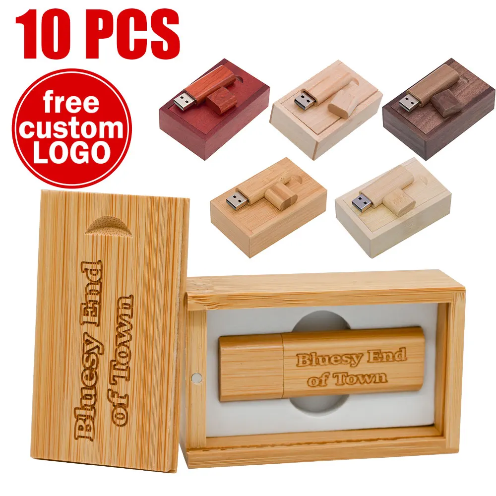 

10pcs/Lot Wooden USB Flash Drive 2.0 Pendrive 4GB 16GB 32GB 64GB Pen drive 128GB Memory Stick PHOTOGRAPHY Gifts Free custom LOGO
