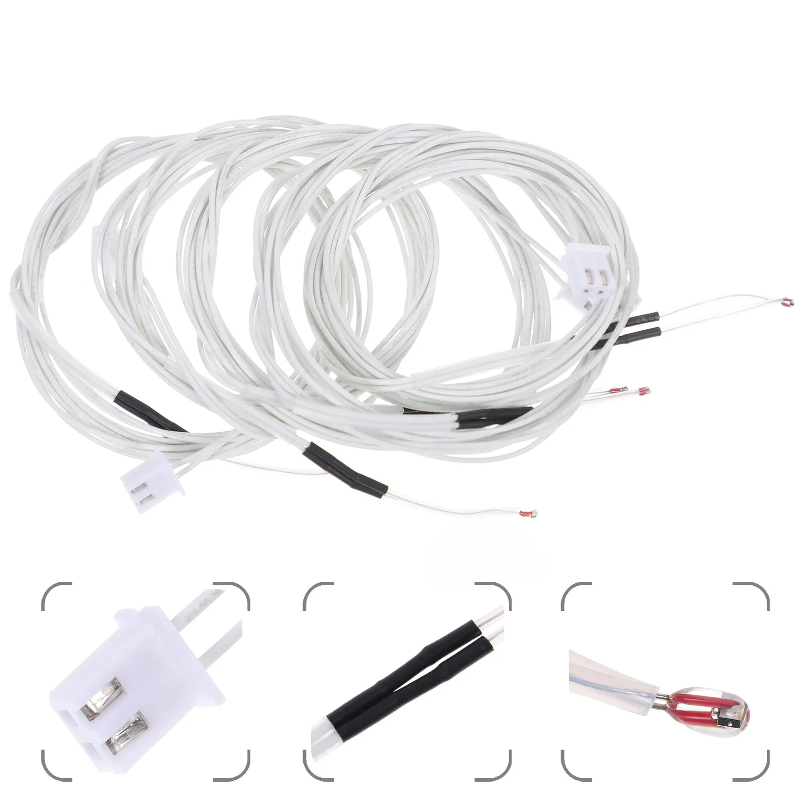 

5Pcs 3D Printer Thermistor 100k High Temperature Sensor Heat Resistant Replacement for Hot End Heated Bed Accessories