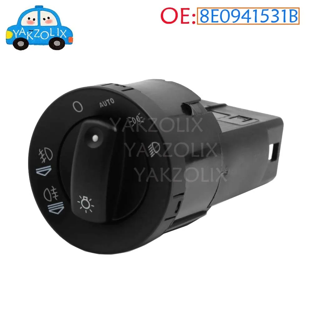 8E0941531B Headlight Fog Light Switch AUTO For Audi A4 S4 B6 B7 Front Rear Lamp Control Button Replacement