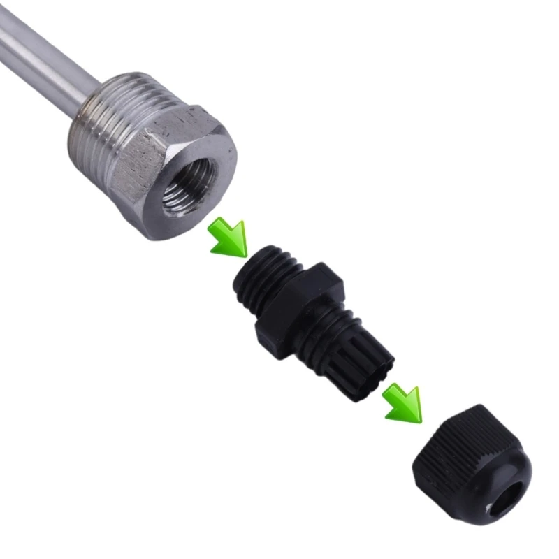 2 قطعة من الفولاذ المقاوم للصدأ بوصة ضغط الخيط 300 مللي متر Thermowell للغمر كم أنابيب الجيب أجهزة استشعار درجة الحرارة