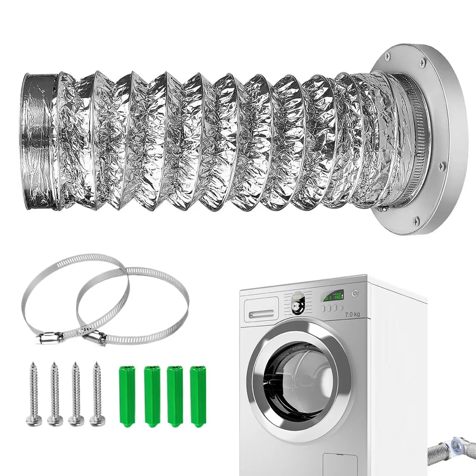 

Соединитель для вентиляционной трубы сушилки, муфта для вытяжной трубы, соединитель для вентиляционного отверстия сушилки для использования внутри и снаружи помещений, дома, гаража, автофургона, прачечной, кондиционера