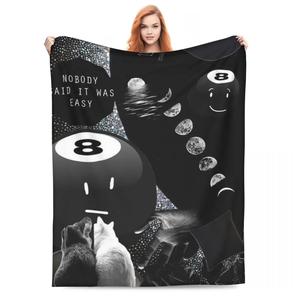 Battle For Dream Island BFDI 8-Ball Blankets Flannel Sofa Throw Blanket Lightweight for Home Bedroom Throws Bedspread Quilt