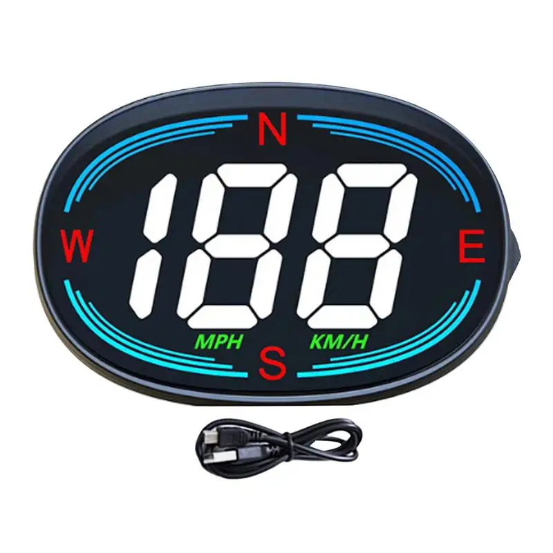 GPS Digital Speed Meter HUD Car Head Up Display With MPH Speed GPS Smart Gauge Speedometer With Overspeed Alarm For Boat Car