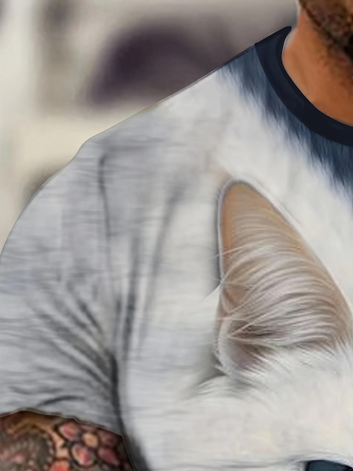 Funny Cartoon Cat Pattern T Shirt For Men Animal Graffiti 3D Printed T-Shirts Summer Casual Short Sleeve Tees Round Neck Tops image 6
