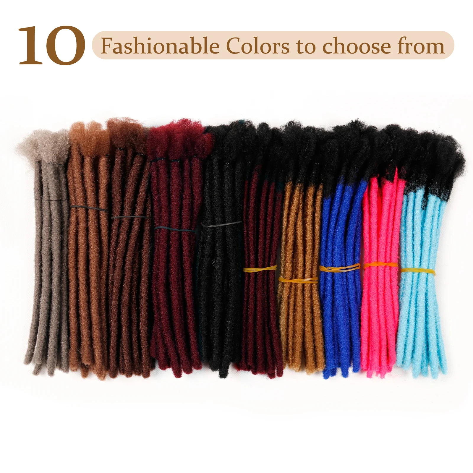 BLACK SYAR Natural Afro Dreadlock Locs Bundles for Men and Women, Human Hair crochet  Extensions, 10 Strands Loc, 8 inch，3g/pack