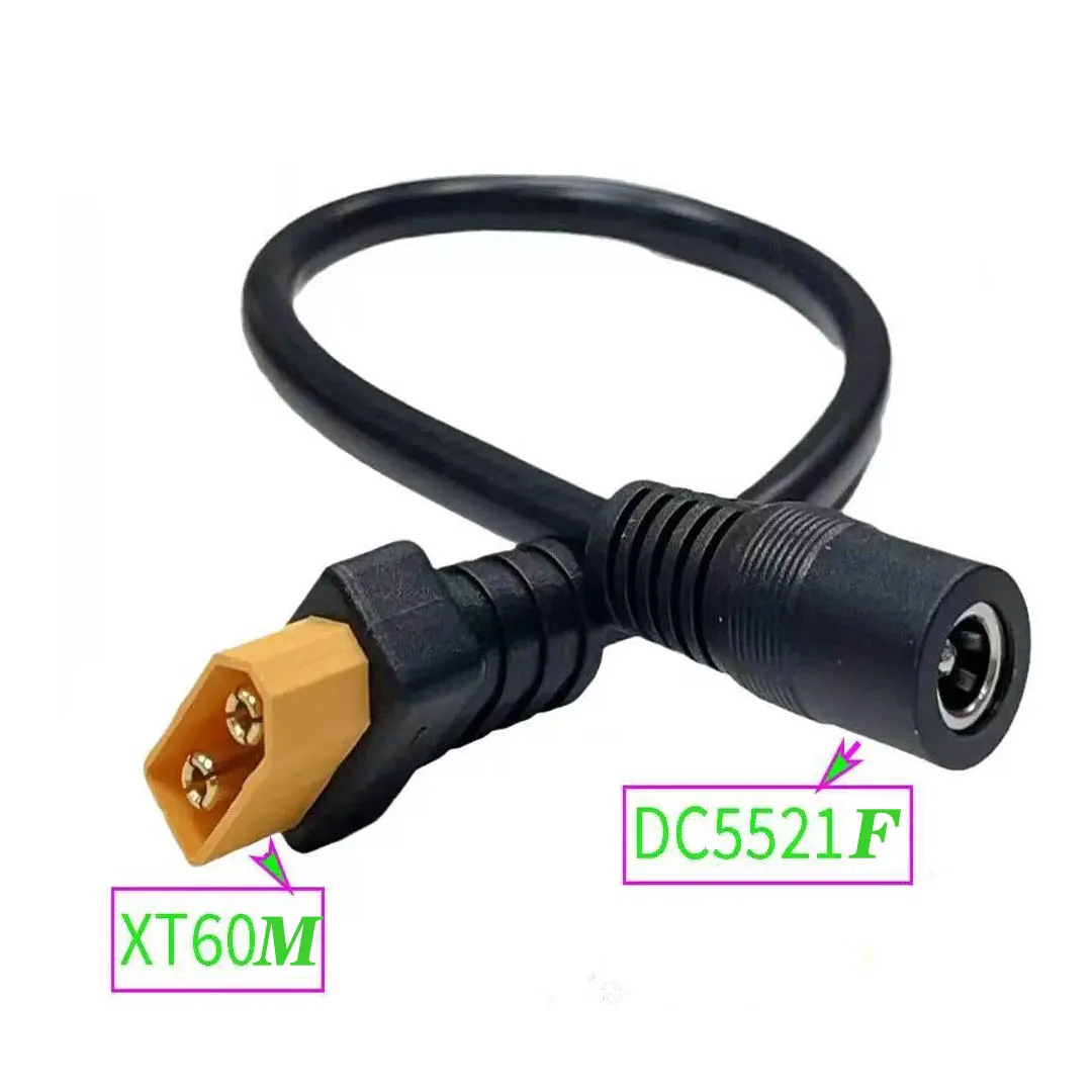 Ultra-soft XT60 Plug Male Female Connector to DC5521 Power Cable 10A for Fly FPV Multirotor Field Repairs