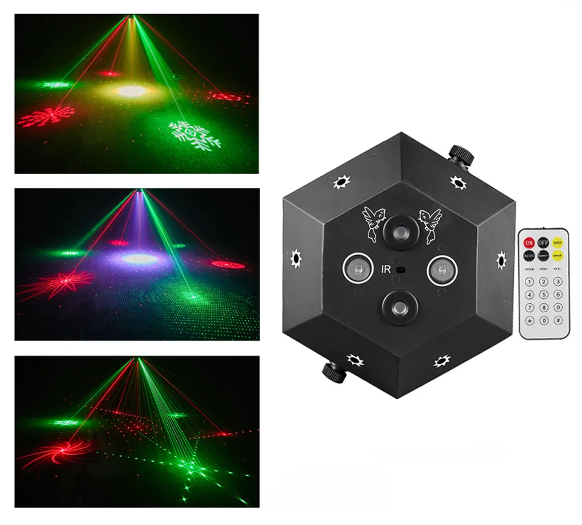 LED 20W Beam Projection Light 10eye Fullcolor Laser Pattern Lights DMX Remote Control Lamp DJ Club Disco KTV Bar Room Party Lamp