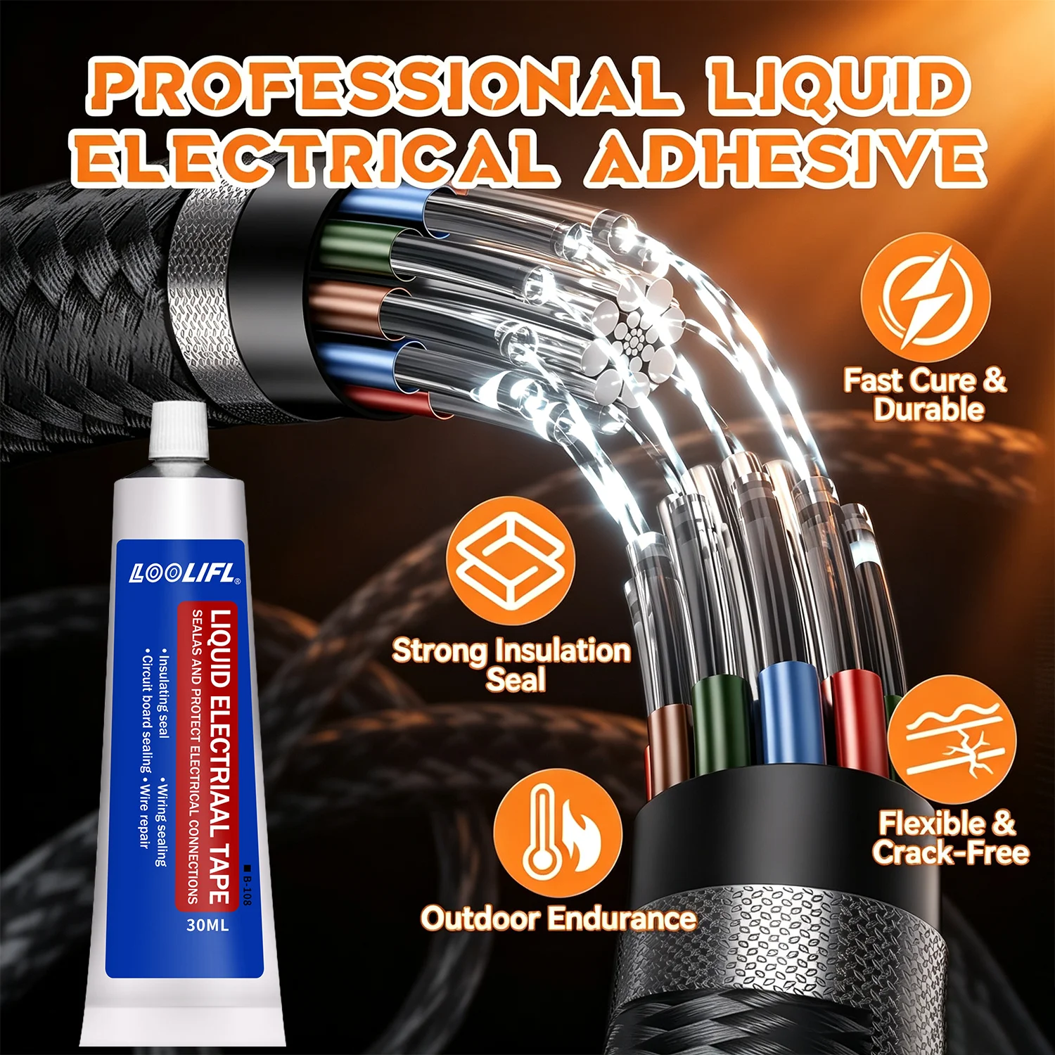 Black Glue Liquid Waterproof Electrical Insulating Paste Tape Quick Drying Sealant For Wires And Cables Home Use Fix Line Tools