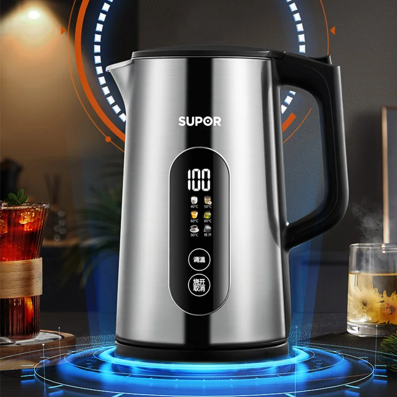 SUPOR Electric Kettle 1.7L Graphic Smart Display Boiling Water Heater 6 -Section Temperature Portable Home Insulation Kettle