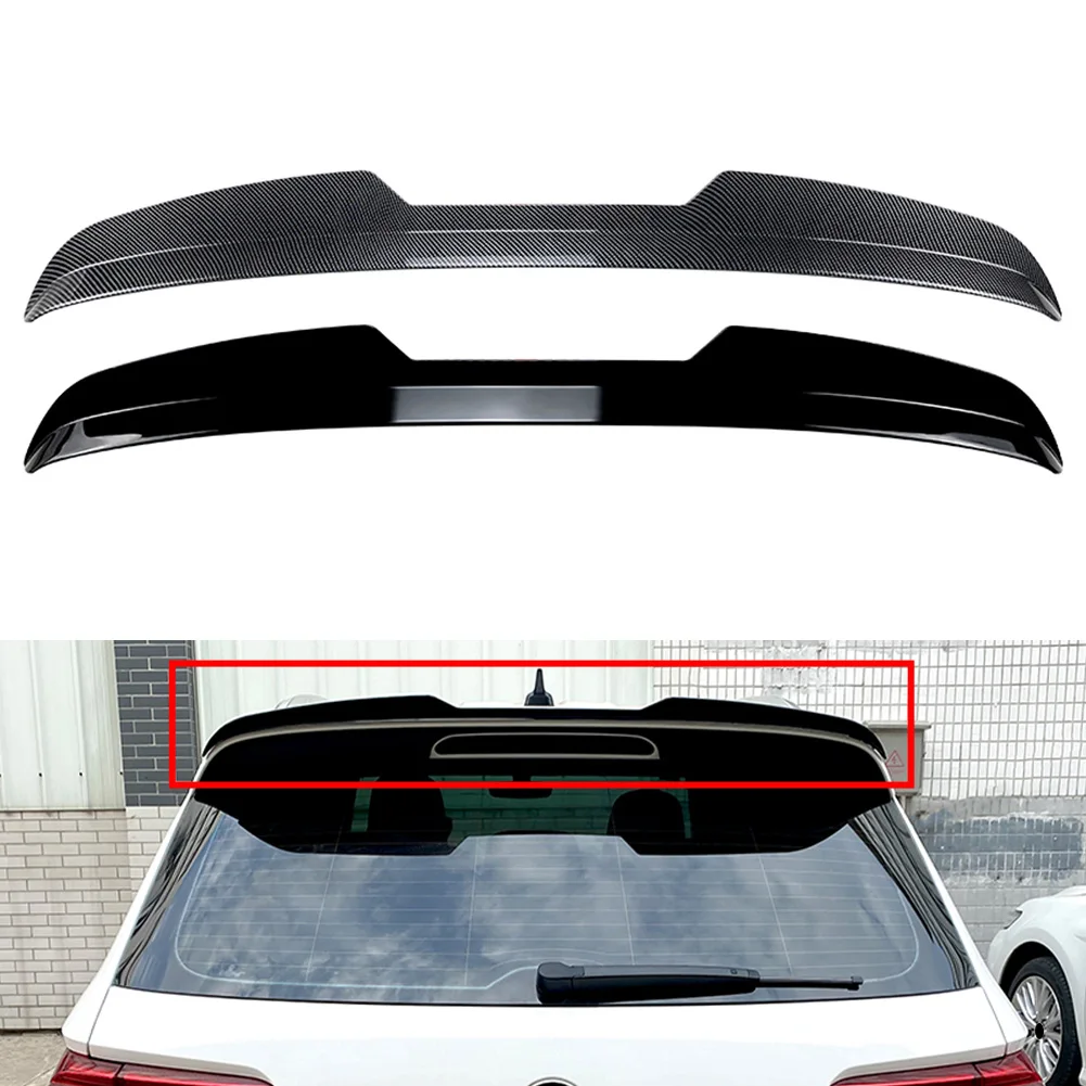 Car Rear Roof Spoiler Wing Decorative Trim For VW Tiguan R-Line 2017 2018 2019 2020 2021 2022 Carbon Fiber/Glossy Black