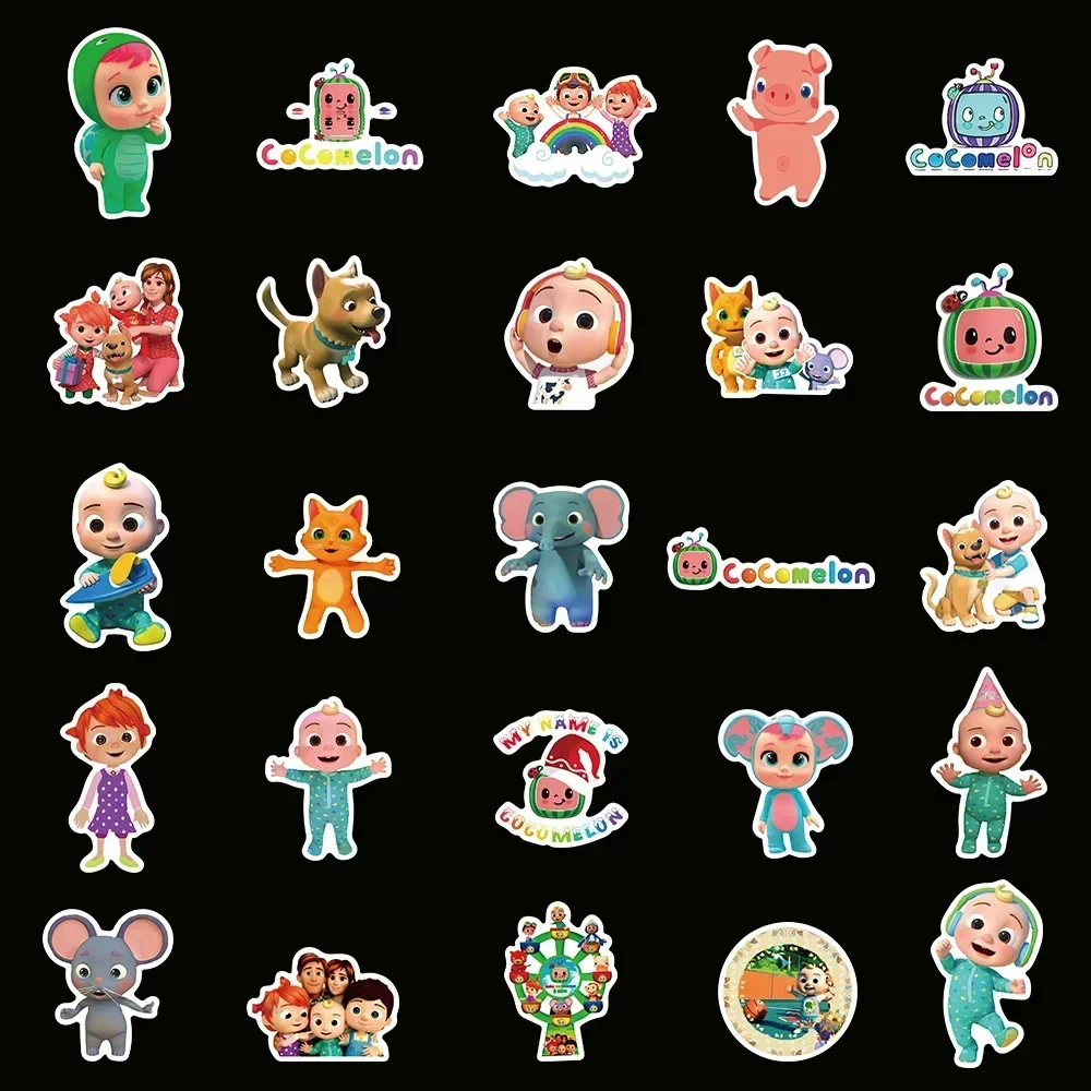 100PCS Cartoon Cocomelonly Children\'s Reward Hand Account Luggage Skateboard DIY Stickers