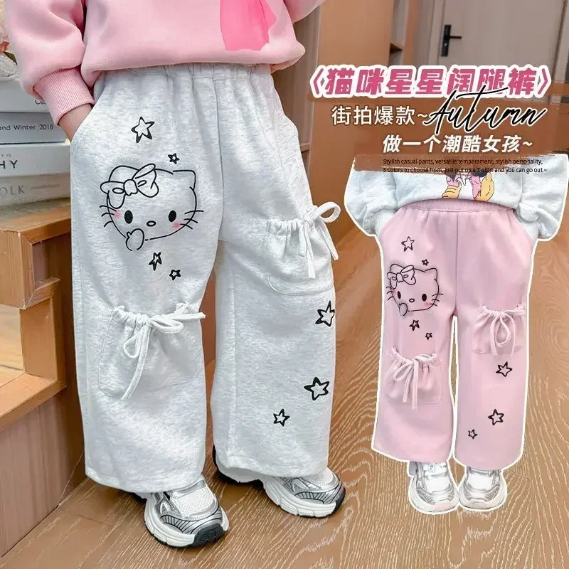 Sanrio Meisjesbroek Koreaanse Versie Schattige Hello Kitty Print Casual Broek Westerse Stijl Sanitaire Broek Kinderen Groothandel