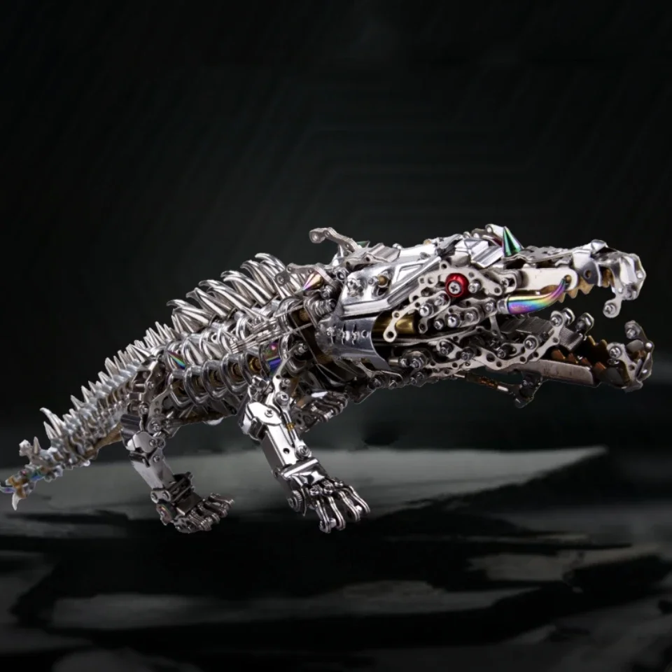 DIY Mechanical Crocodile Metal Assembly Model Kits 3D Puzzle Toy for Kids Adults Steampunk Animals Crafts Handmade Gift