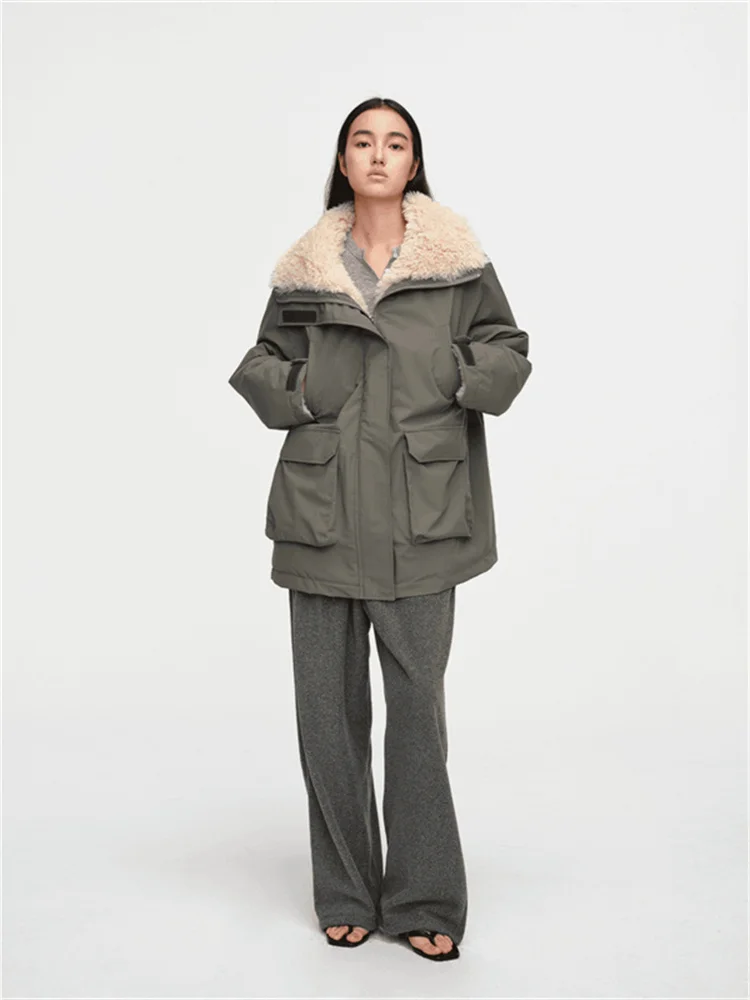 الرجعية الكورية Sle Militaryenn عمال Jaet المرأة الشتاء Faionable معطف القطن الفريد سوبر لطيف الملابس القطنية العصرية