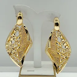Hotsale trendy Women's Earrings Pierced Electroplated Gold Copper Alloy Color Large Earrings For Daily Party Wear Free Shipping