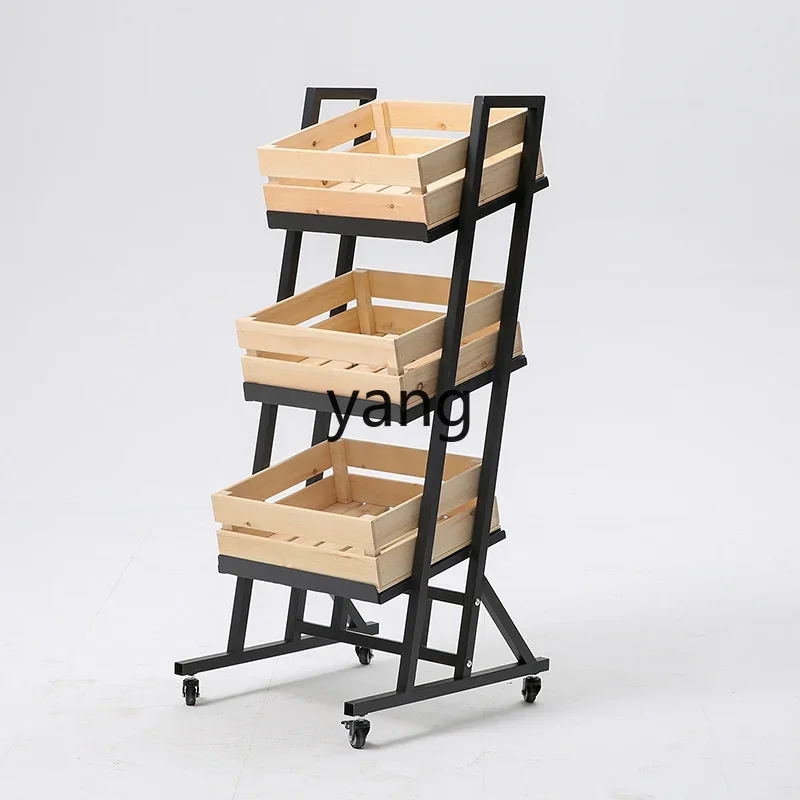 

XYY Supermarket Convenience Store Wheeled Shelves Fruit and Vegetable Display Cabinet Shelves