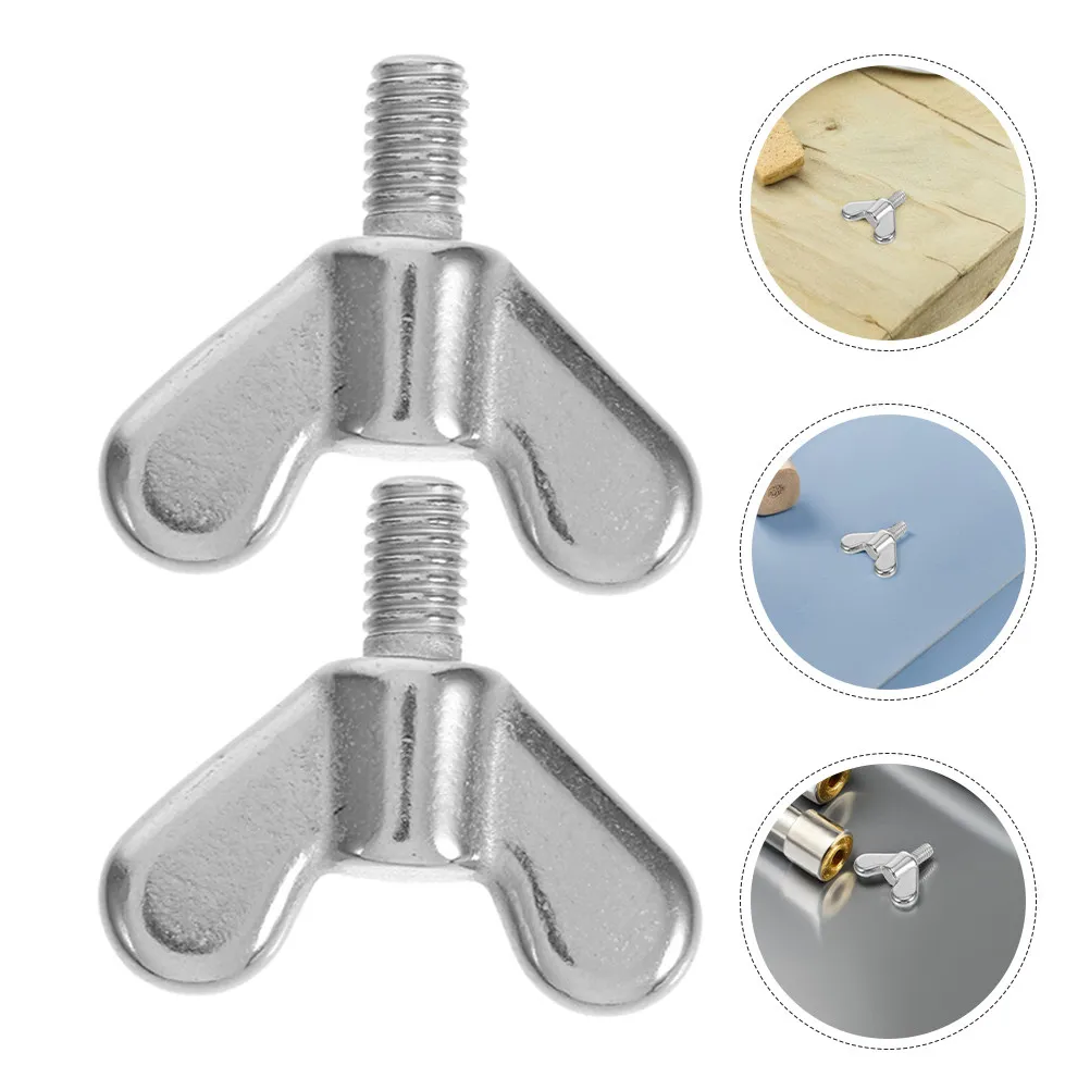 3Pcs M6 Stainless Steel Butterfly Wing Bolts for Flagpole Anchoring Furniture Assembly Knob Tightening Secure Fixation Hardware