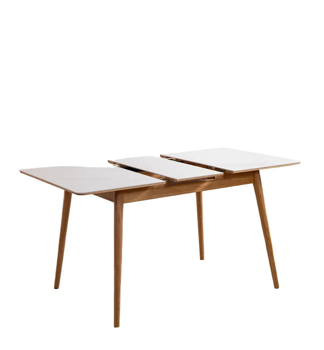 Rock slab telescopic dining table Cream dining table Chair folding cream wind  Marble  Solid wood small