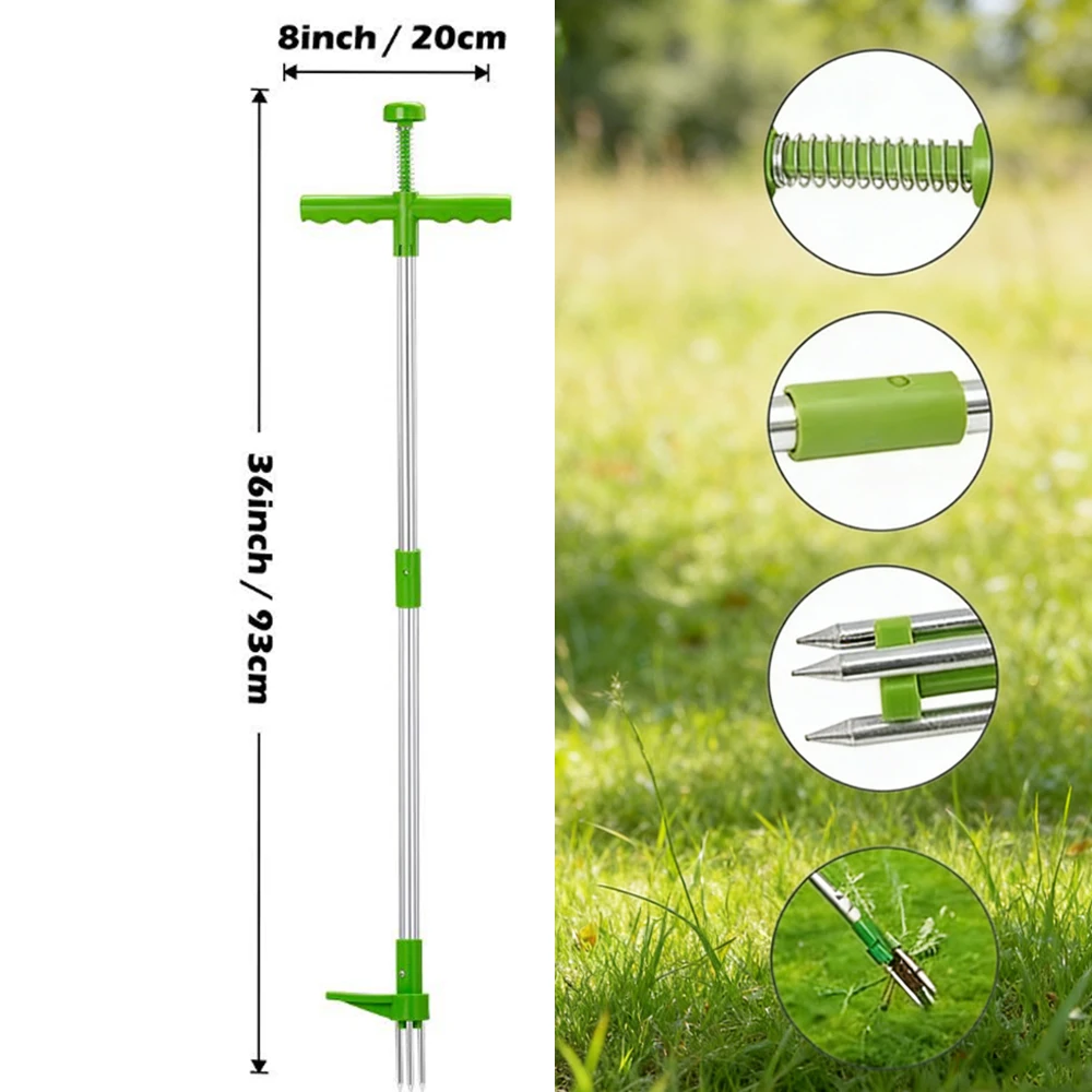 Long Handle Weed Remover Tool, Durable Garden Weeder for Lawn Care and Patio, Root Removal Tool for Planting