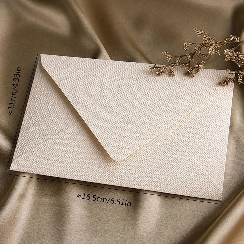 

10 pcs linen brown paper envelope paper set retro style, suitable for Christmas and Valentine's Day and other festival,white