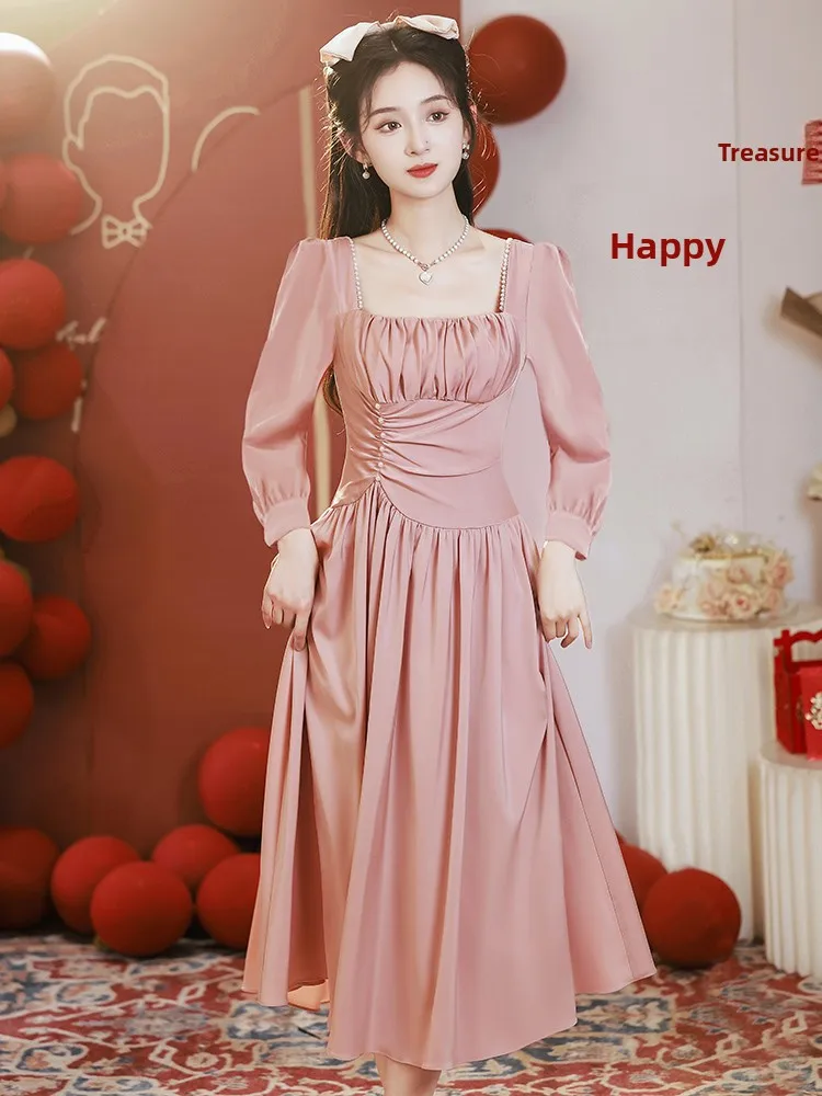 

Pink Dr Luxury Bridesmaid Women's High-End Sensation Wearable Daily Return Engagement Dinner Wedding Dr