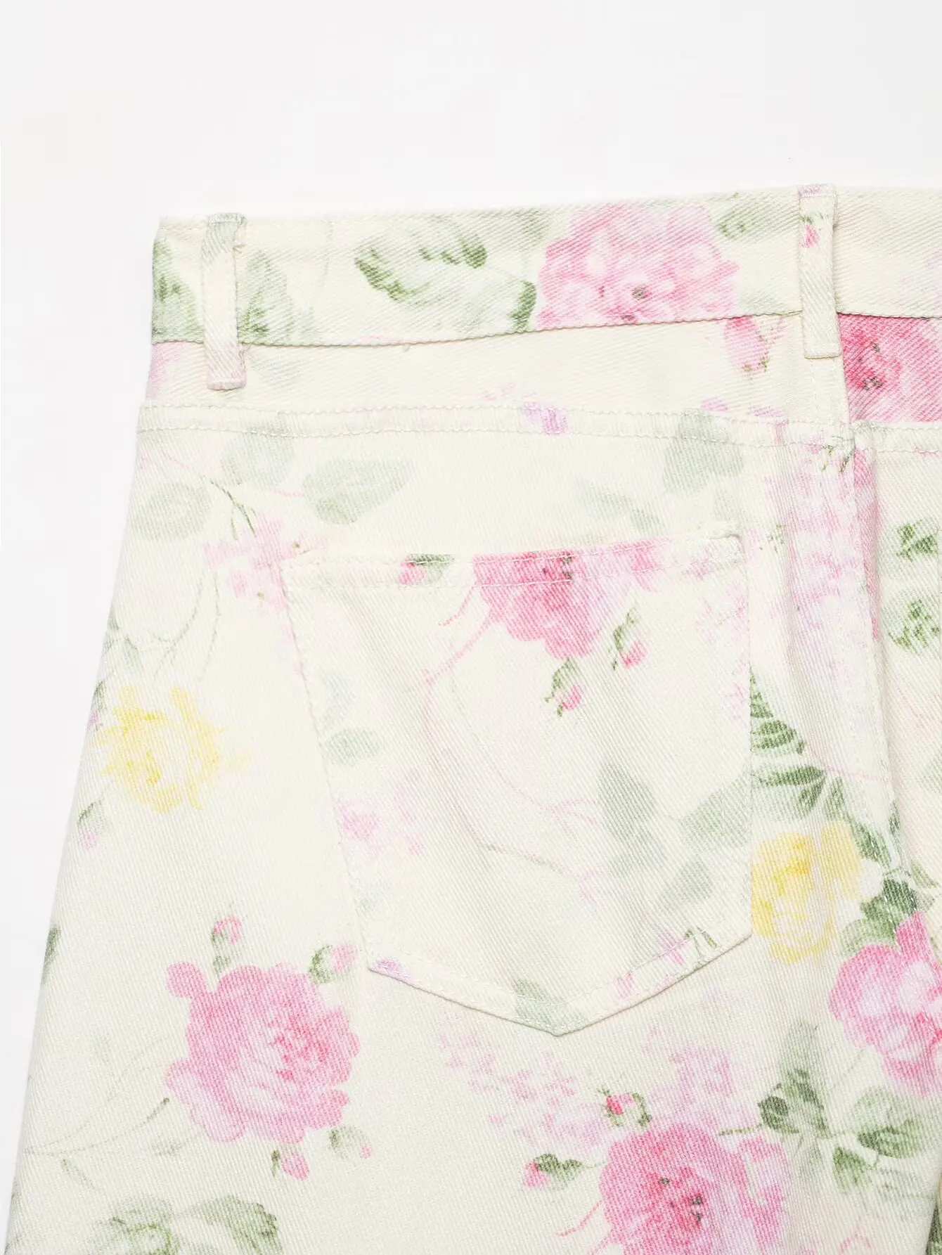 KONDALA Damen Blumen-Denim-Hose Neu 2026 Sommer Trendige High-Street Weite Hose Elegante Schicke Urlaubshose mit Niedriger Taille – Detail 10