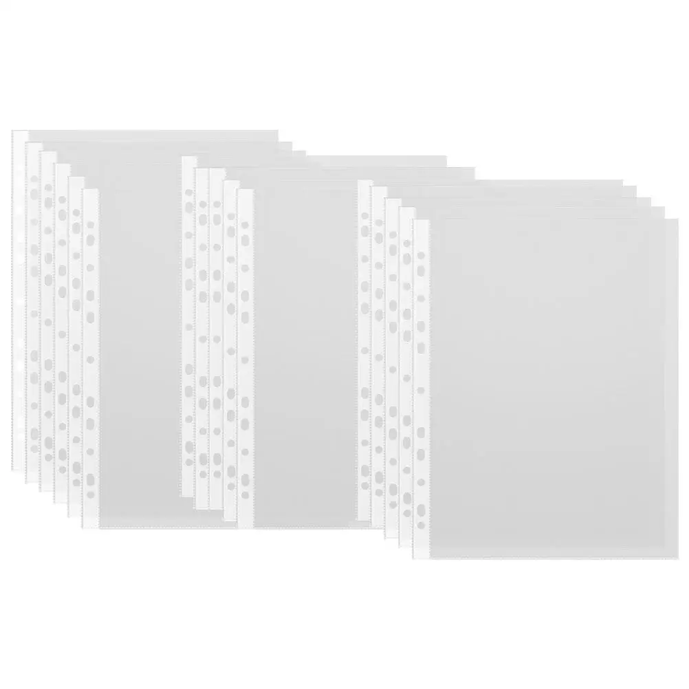 

100 Pcs A4 File Bags Clear Transparent Document Protectors Waterproof Loose Leaf Folders Storage Pouches Office Supplies