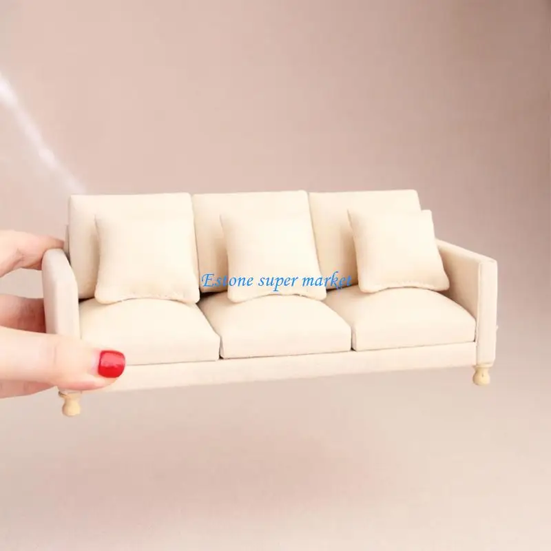 090B Kids Doll House Miniature Sofa Model Figurine 1/12 Realistic Furniture Figure