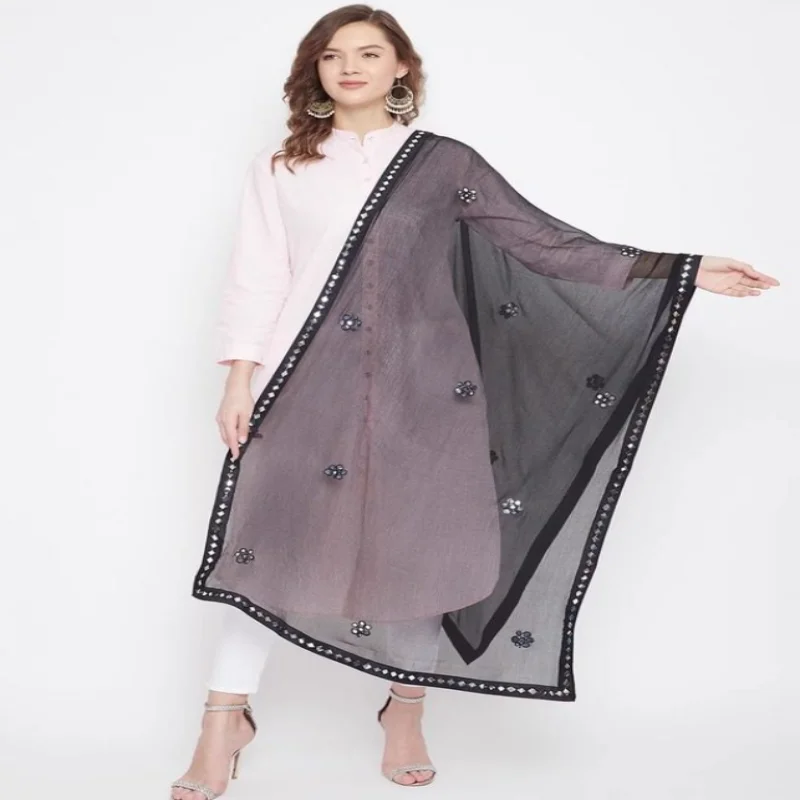85X210CM Indian Saree Scarf For Women Adult Female Dance Stage Performance Elegant Accessories Multicolor Embroidered Scarf