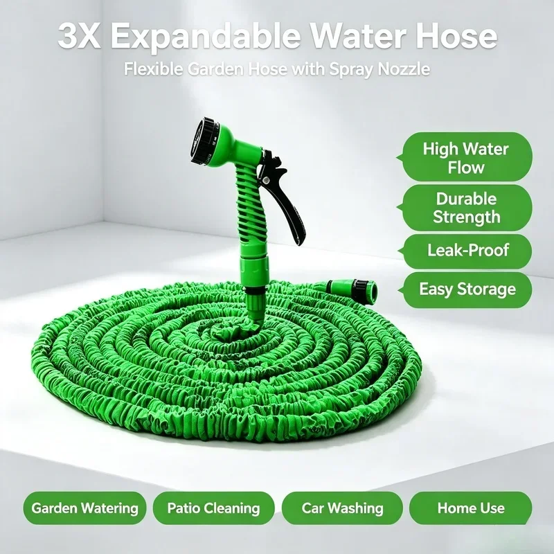 200FT Retractable Multi Functional Garden Hose High Pressure Water Hose For Car Washing Garden Rinse Sprinkler