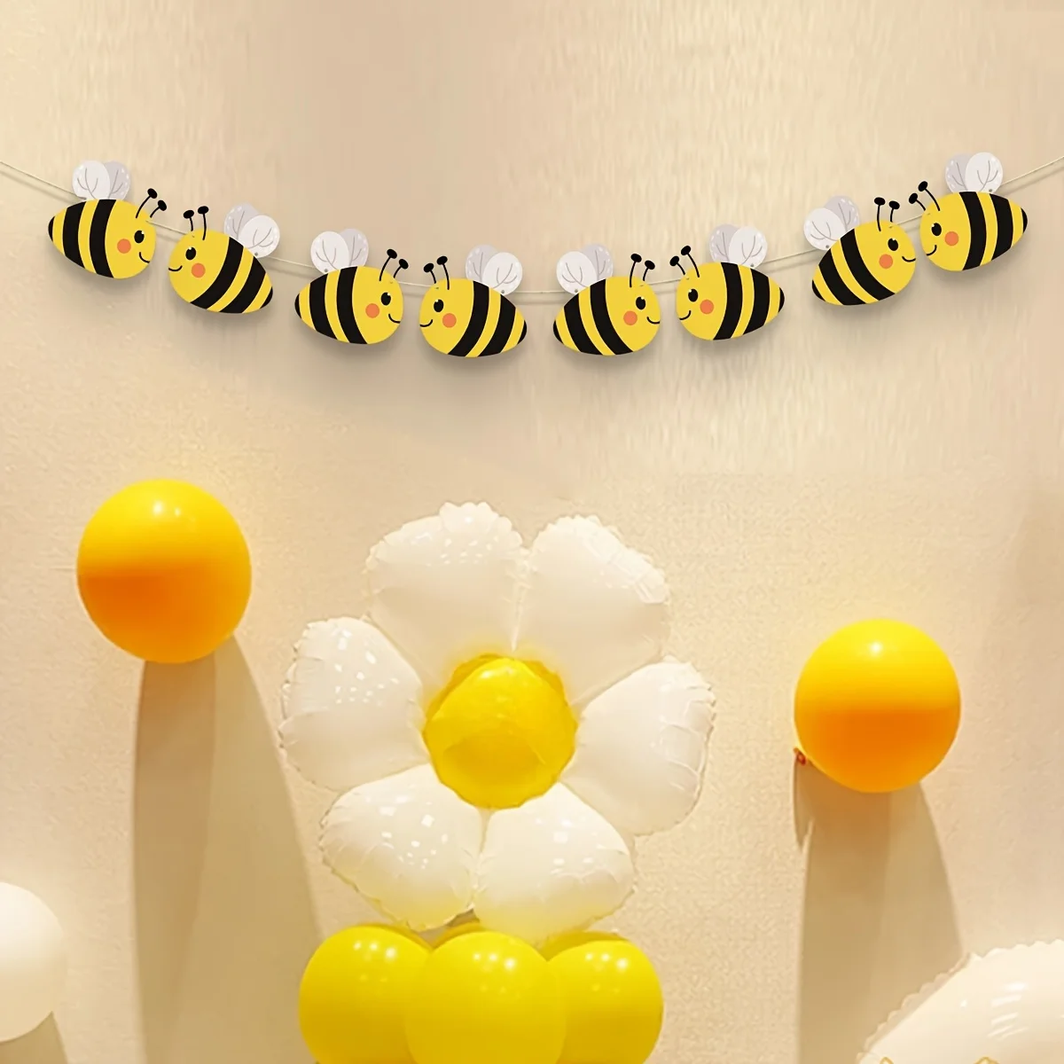 1 Stück Bienenbanner, Party-Dekoration, vielseitig, Geburtstag, Jubiläen, saisonale Feiern, Papier, Bienenmuster, Babyparty-Dekorationen – Detail 4