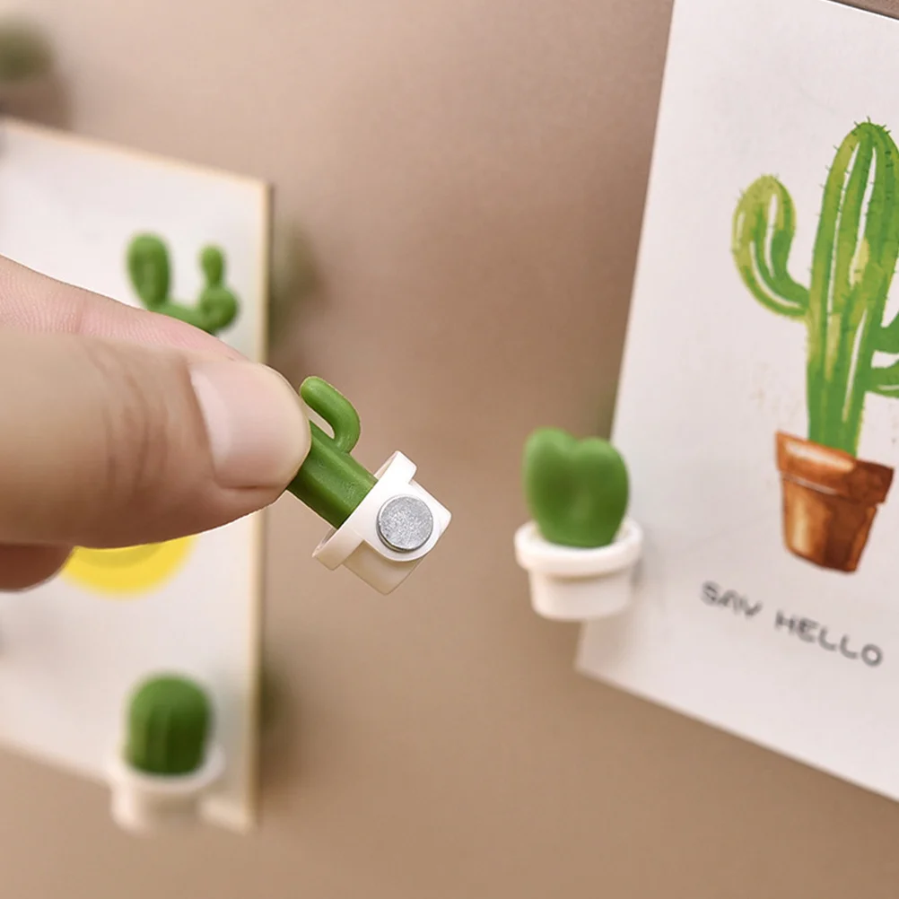 

18Pcs Cactus Fridge Magnets Magnetic Stickers Creative Message Board Magnet Household Refrigerator Notes Holder