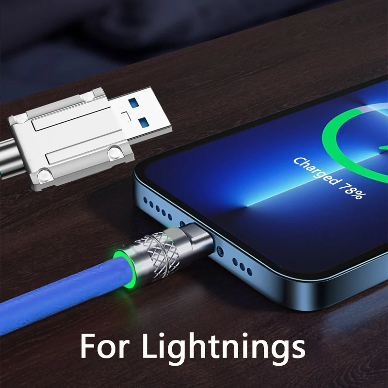 120W 7A Fast Charge USB Type C Cable 180 Degree Rotation Elbow Cable for Game for Xiaomi Redmi Honor Phone Charger USB C Cable image 2
