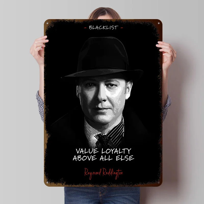 

Металлический постер Raymond Reddington, индивидуальный дизайн, ретро-винтажные металлические вывески для мужской комнаты, декор для стен, роскошное украшение для геймерской комнаты