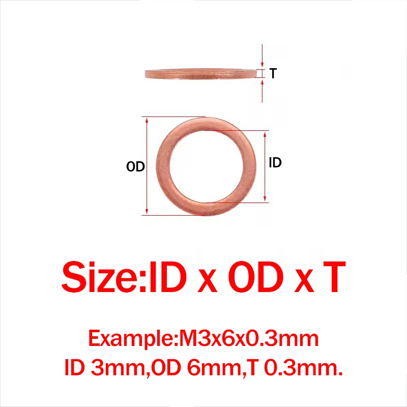150/178pcs O Ring Copper Washer Gasket Set M5 M6 M8 M10-M24 Flat Ring Seal for Boat Crush Flat Seal Ring Sump Plug Oil Gaskets