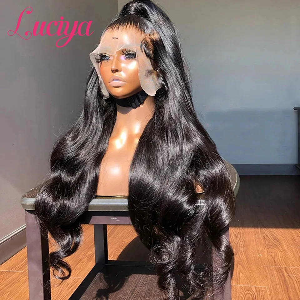 Luciya Haar Body Wave Hd Lace Front Menselijk Haar Pruiken Voor Vrouwen Braziliaanse Transparant 360 Kant Frontale Pruik 4X4 Vetersluiting Pruik