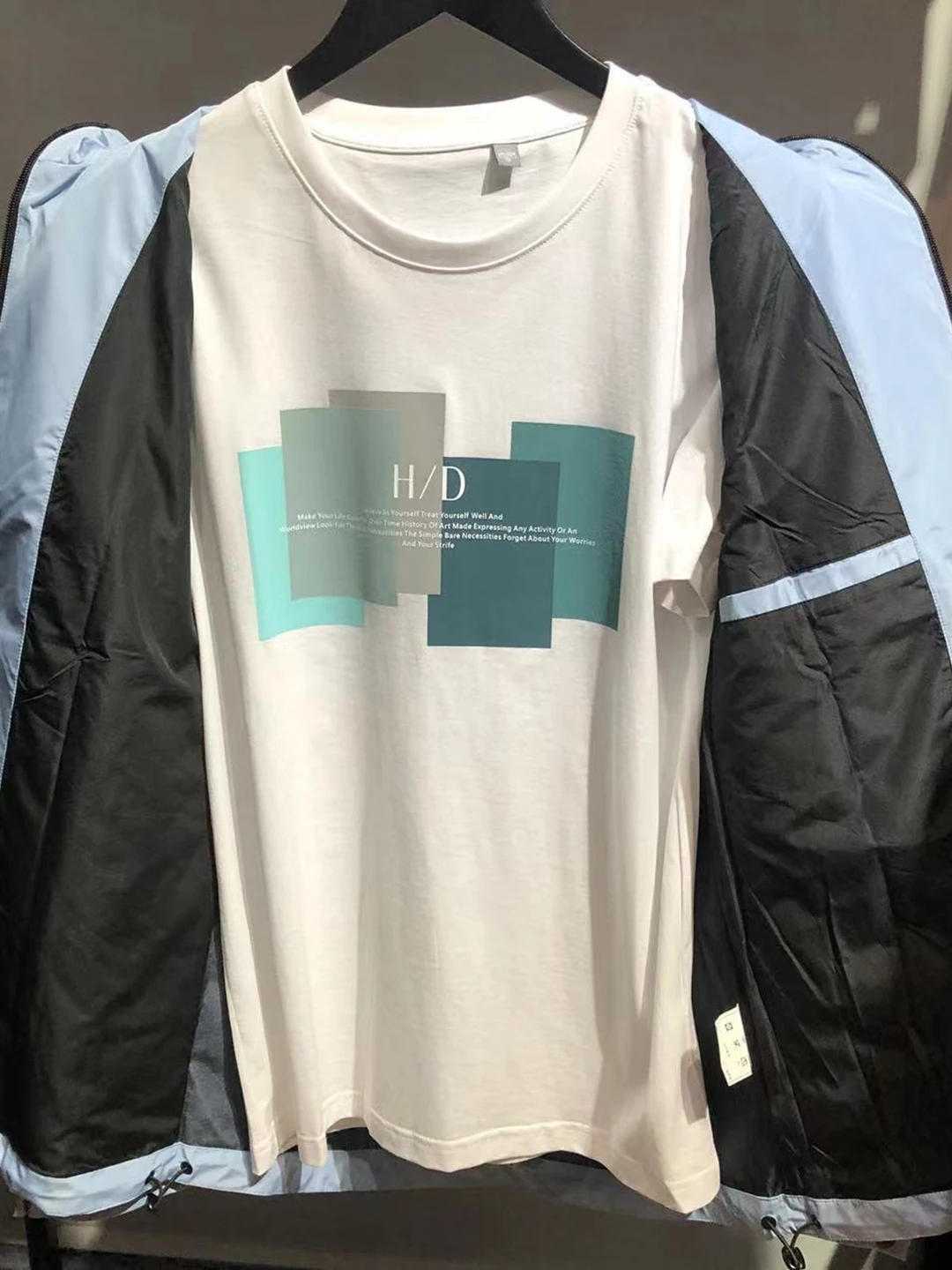 

Men's Casual Thin Hooded Jaet Autumn Faion Blue Polyester Fiber Stand Fit Zipper Closure Long Sve Youth Coat