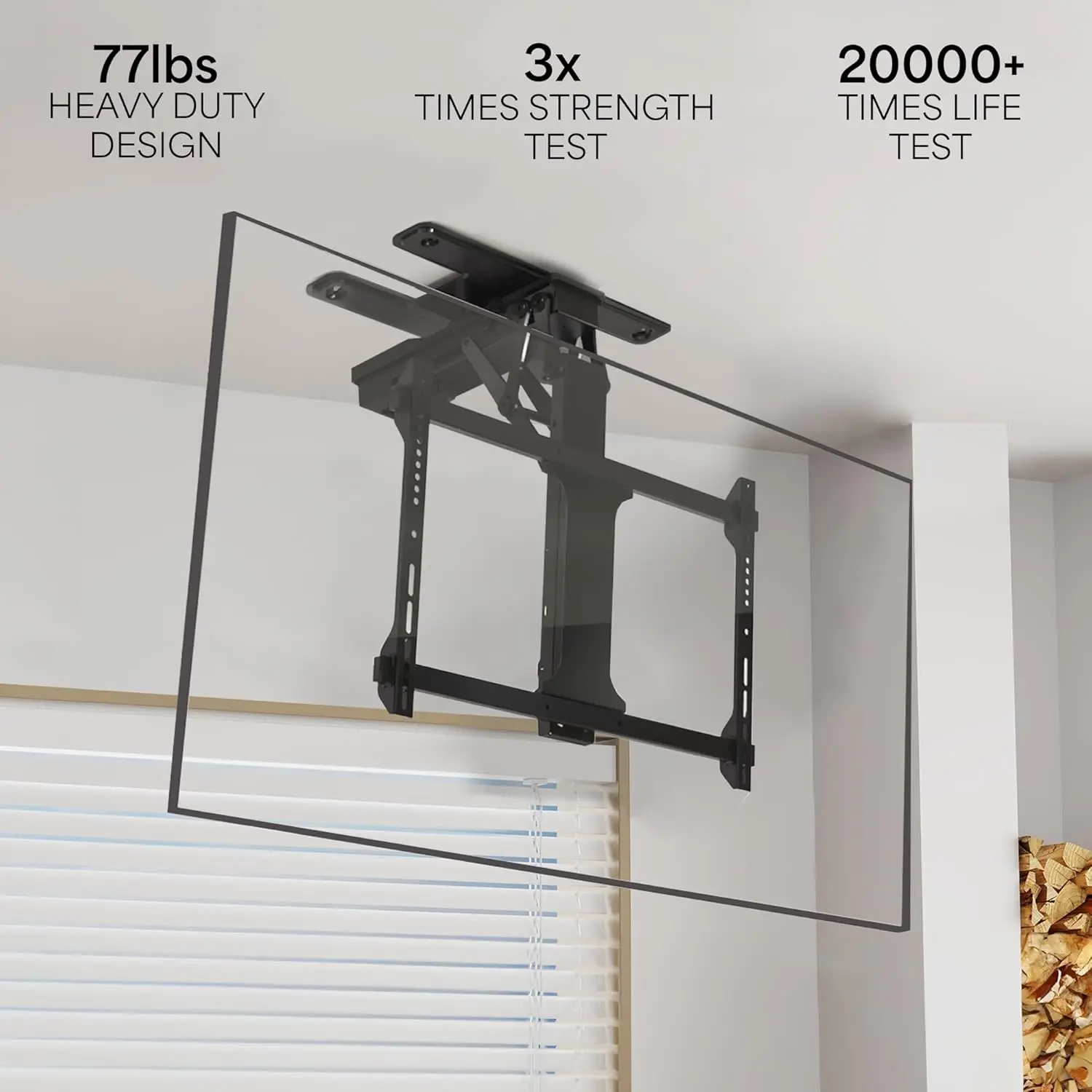 Electric Flip Down Swiveling Ceiling TV Mount for 32 to 70 inch Screens, Large Motorized Flat Ceiling VESA Mount, Master