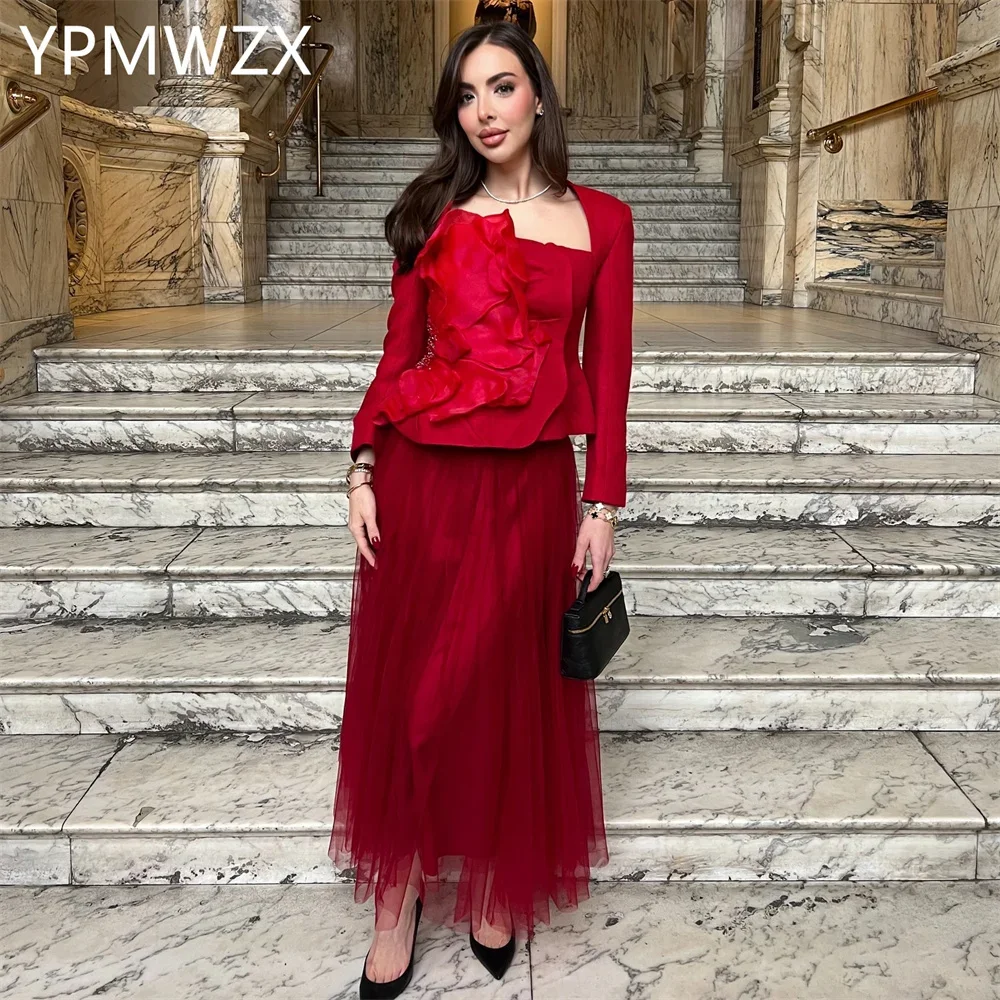 Customized Prom Gown Evening Formal Dress Women YPMWZX Square Collar A-line Floor Length Skirts Tulle Bespoke Occasion Dresses P