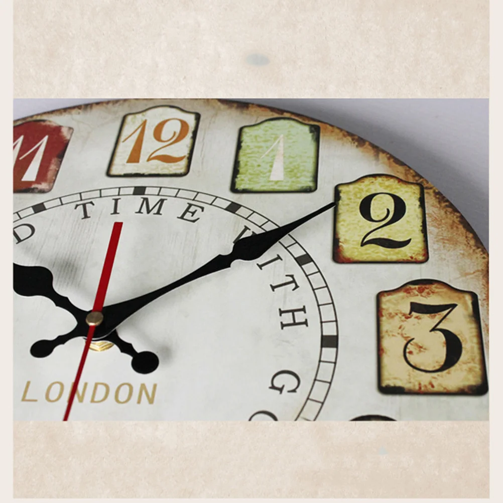 

12inch Vintage Rustic Wooden Wall Clock Silent Quartz Decorative Clock Perfect for Bedroom Living Room Kitchen Home